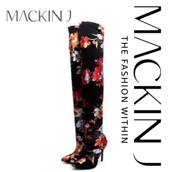 3/$30 Mackin J Over the Knee Floral Boots - Picture 2 of 9